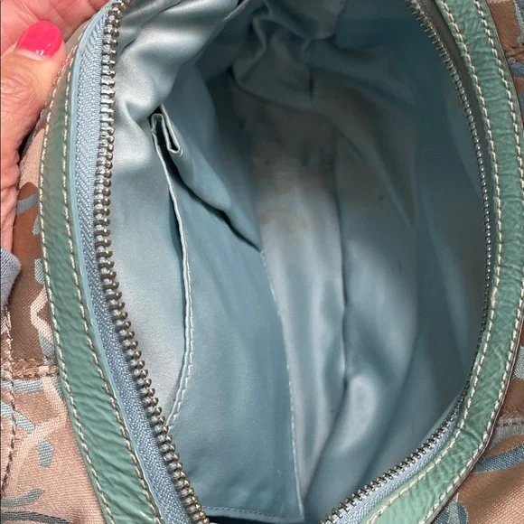 Coach Beige and Teal Shoulder Bag - Picture 6 of 7